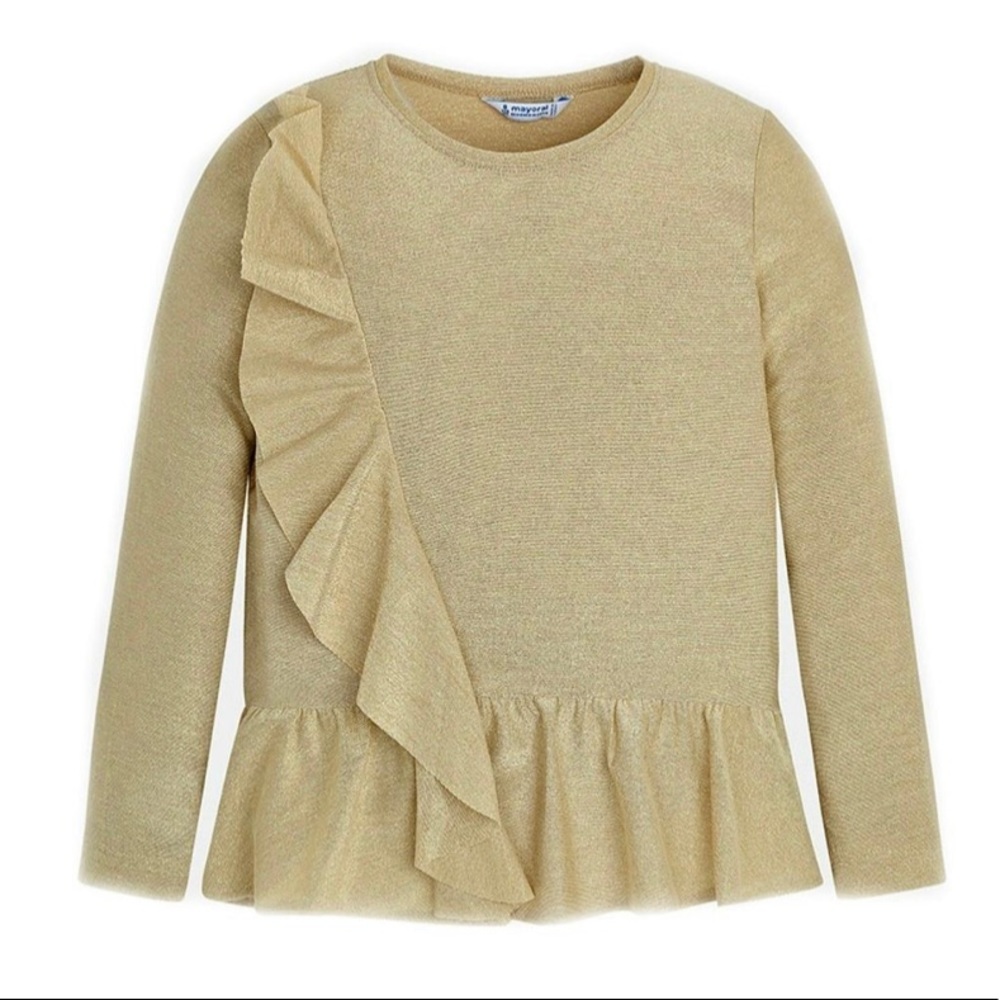 Mayoral Gold Metallic Blouse - Girl’s Size 12